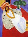 16 jeune femme en blanc fond rouge 1946